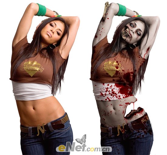 Photoshop把美女打造成恐怖女僵尸-常德网站建设,常德网站设计