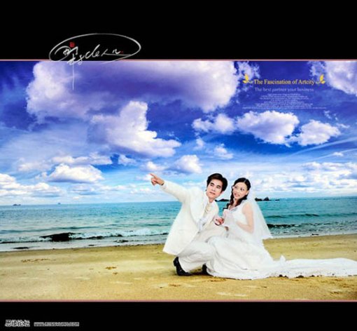 Photoshop给婚纱照片换上开阔的背景-常德网站建设,常德网站设计